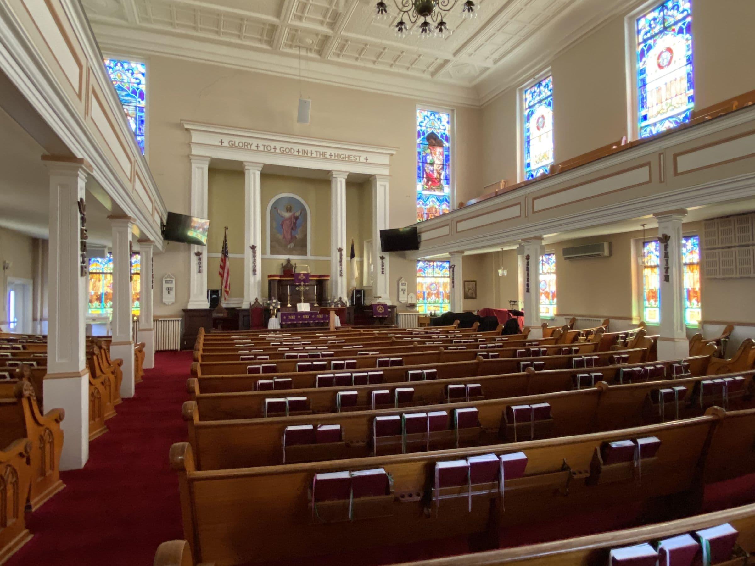 The sanctuary at Egypt Community Church, facing the pulpit